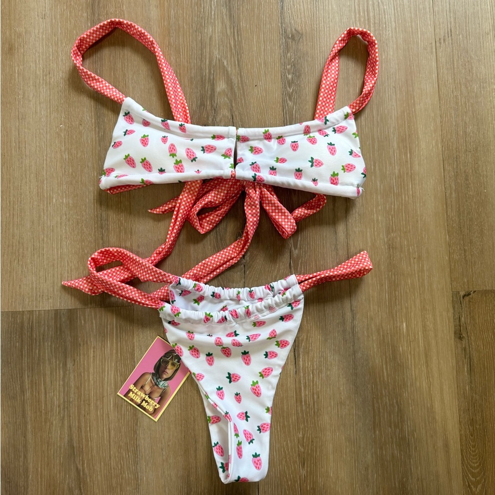 Strawberry Milk Mob Strawberry Print Bikini